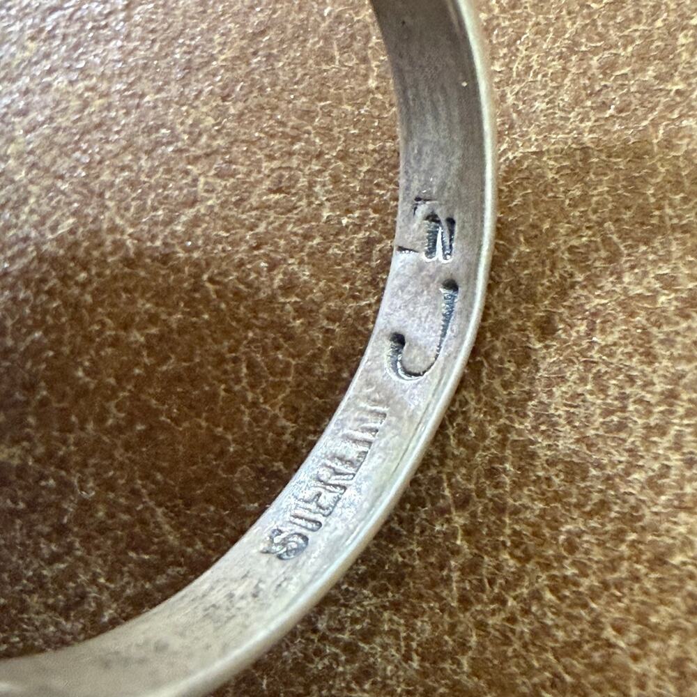 White Buffalo & Sterling Silver Native American Ring Size 8 - Picture 5 of 7